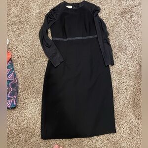 TALBOTS Dress With Sheer Detailed Sleeves
